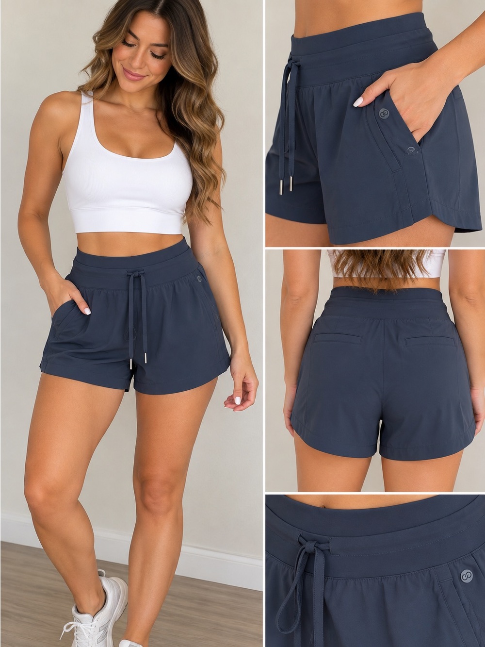 CALIA Women’s Blue Athletic Pull-On Shorts with Pockets